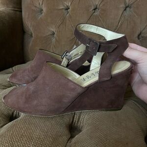 Brown Suede Nine West Wedges size 9.5